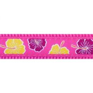 Obojek RD 15 mm x 24-36 cm - Hibiscus Hot Pink