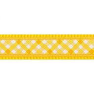 Obojok RD 15 mm x 24-37 cm - Gingham Yellow