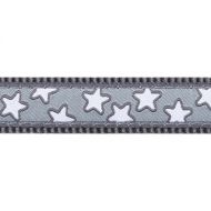 Obojok RD 15 mm x 24-37 cm - Stars White on Grey