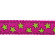 Obojok pre mačky - Stars Lime on Hot Pink