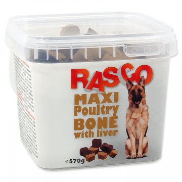 Pochoutka RASCO Dog kosti drůbeží s játry 570g