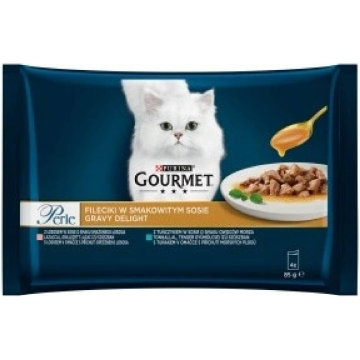 Gourmet Perle Multipack (4ks) Gravy Delight losos 4x85g