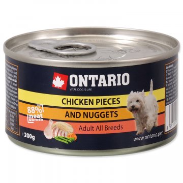 Konzerva ONTARIO Dog Chicken Pieces + Chicken Nugget 200g