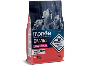 MONGE BWILD Dog Low Grain - Srnčia, Puppy & junior 2,5kg