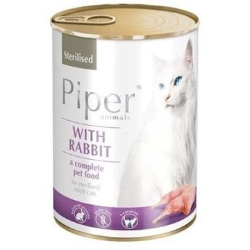 PIPER CAT konzerva pro sterilizované kočky, s kálíkem, 400g