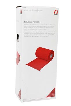 Obinadlo elast. Vet-Flex 7,5cm x 4,5m červ Kruuse 10ks