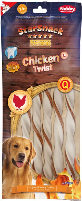 Nobby StarSnack BBQ Chicken Twist žuvacie tyčky L 25cm 150g