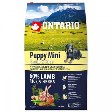 ONTARIO Puppy Mini Lamb & Rice 6,5kg