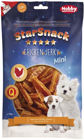 Nobby StarSnack Mini Jerky maškrtu kuracie plátky 70g