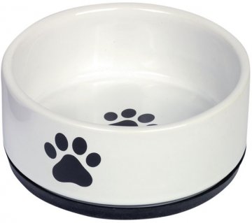 Nobby Paw keramická miska s protišmykovou úpravou biela 14 x 6,5 cm