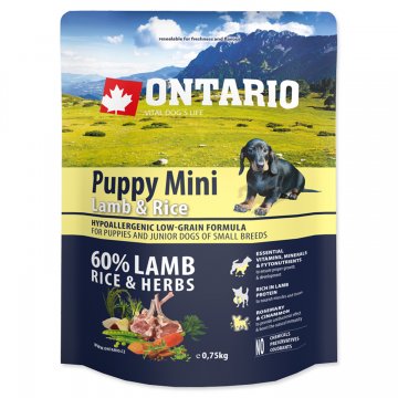 ONTARIO Puppy Mini Lamb & Rice 0,75kg