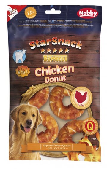 Nobby StarSnack BBQ Chicken Donut maškrty 5cm 110g