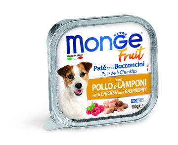 MONGE FRUIT Dog Kurča s malinou 100g / 32ks