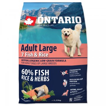 ONTARIO Dog Adult Large Fish & Rice 2,25kg