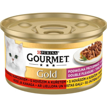 Gourmet Gold s hovädzím a kuraťom 85g