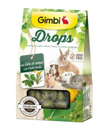 Gimbi DROPS pre hlodavce s poľnými bylinkami 50g