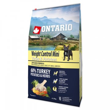 ONTARIO Dog Mini Weight Control Turkey & Potatoes 6,5kg