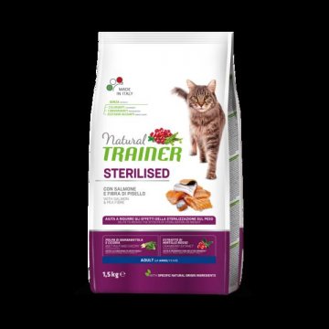 TRAINER Natural Cat STERILISED losos 1,5kg