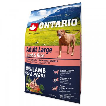 ONTARIO Dog Adult Large Lamb & Rice & Turkey 2,25kg