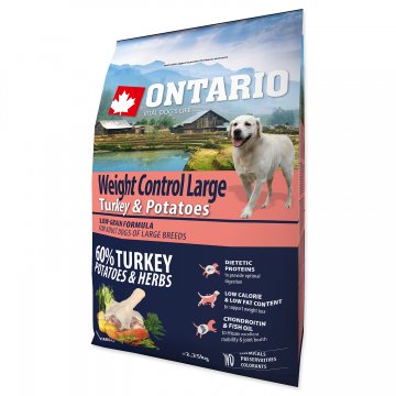 ONTARIO Dog Large Weight Control Turkey & Potatoes & Herbs 2,25kg