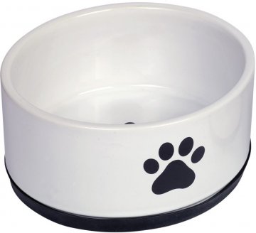 Nobby Paw keramická miska s protišmykovou úpravou biela 17 x 8 cm