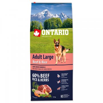 ONTARIO Dog Adult Large Beef & Rice 12kg