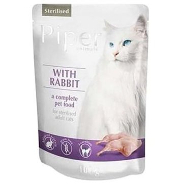 PIPER CAT kapsička pro sterilizované kočky, s králíkem, 100g